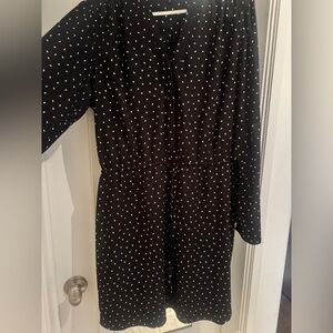 Express Black Dress with White Dots